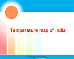 editable map of temperature in India